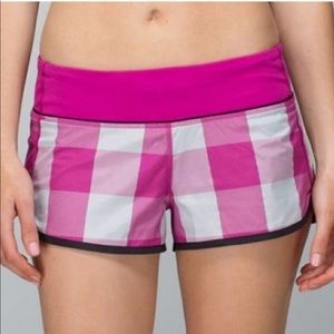 Lululemon Speed Up Short 2.5in Pink Plaid